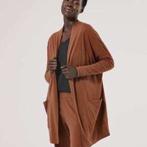 Pact Organic Airplane Cardigan S/M Saddle Heather